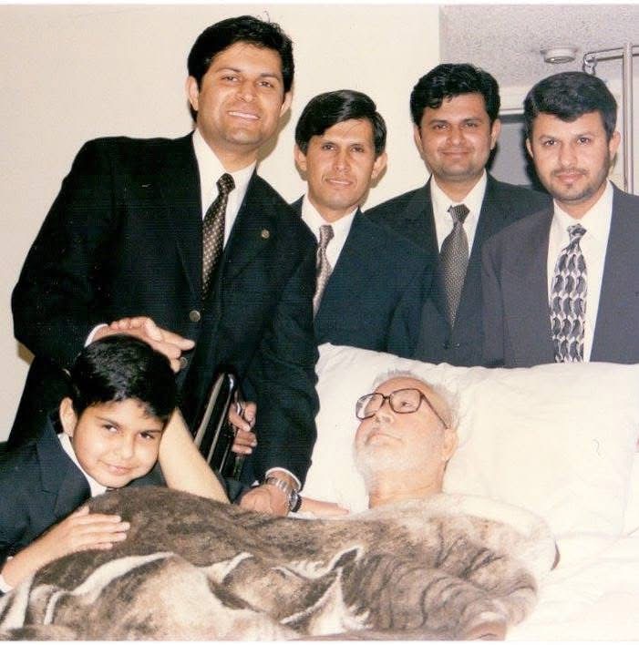 Young Sarosh with his father and brothers